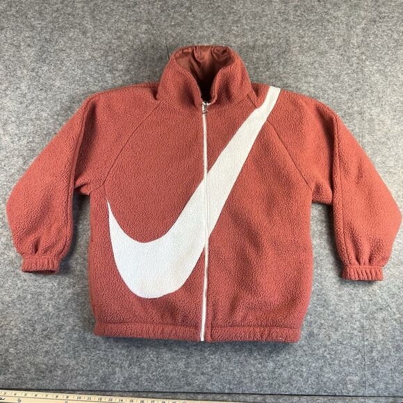 Nike Jackets & Blazers - Nike Reversible Big Swoosh Sherpa Jacket‎ Women’s Pink/Redwood
